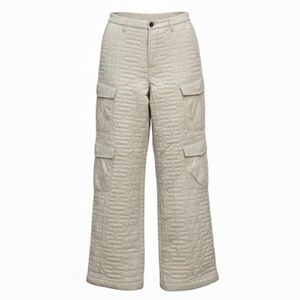 Honor The Gift Women’s Cream Quilted Wide Leg Cargo Pants Size Medium